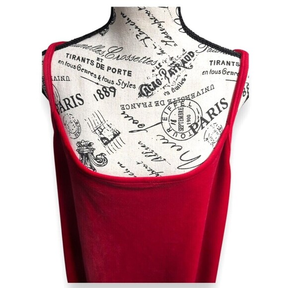 Torrid 4X Sleep Red Velvet Camisole Tank Top Soft Lounge Pajama Sleepwear Cozy - Picture 10 of 11
